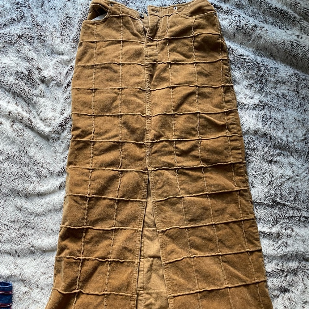 Laze Jeans Tan Floor Length Skirt